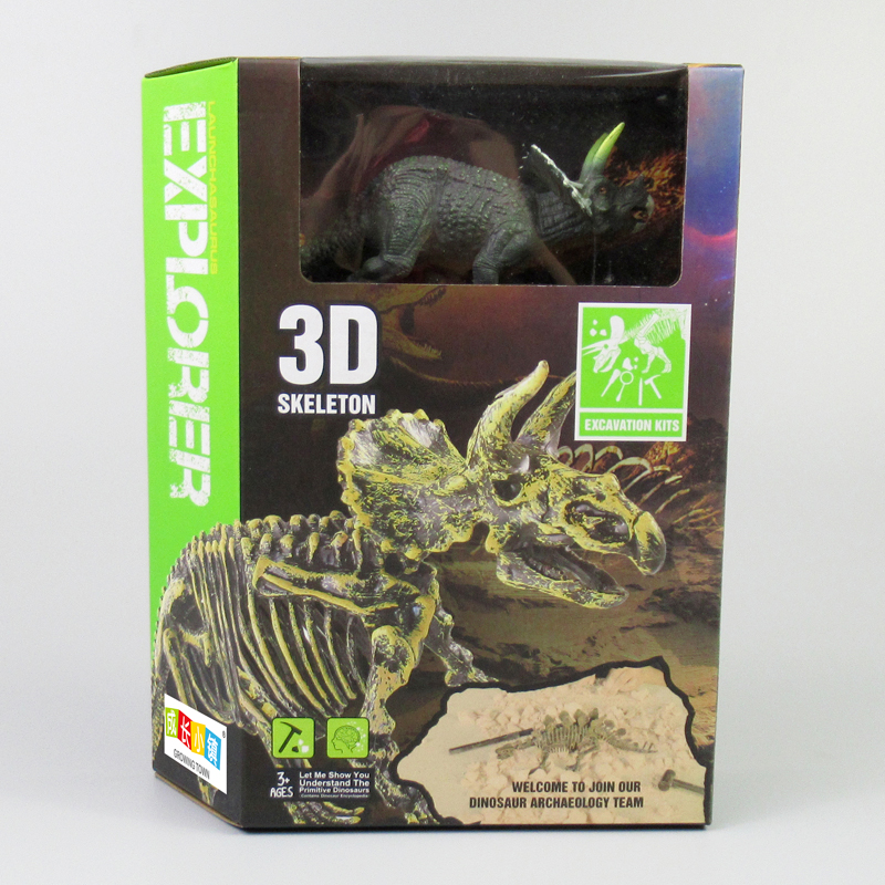 Simulated Triceratops + Archaeological Skeleton Digging kit